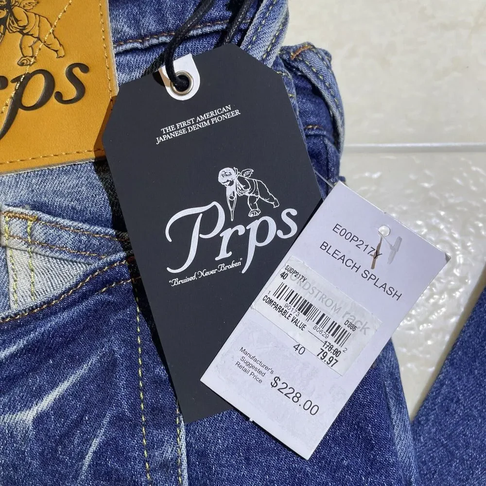 PRPS Mens Jeans Distressed Cayenne Size 40 Blue Jeans Japanese‎ Denim Designer